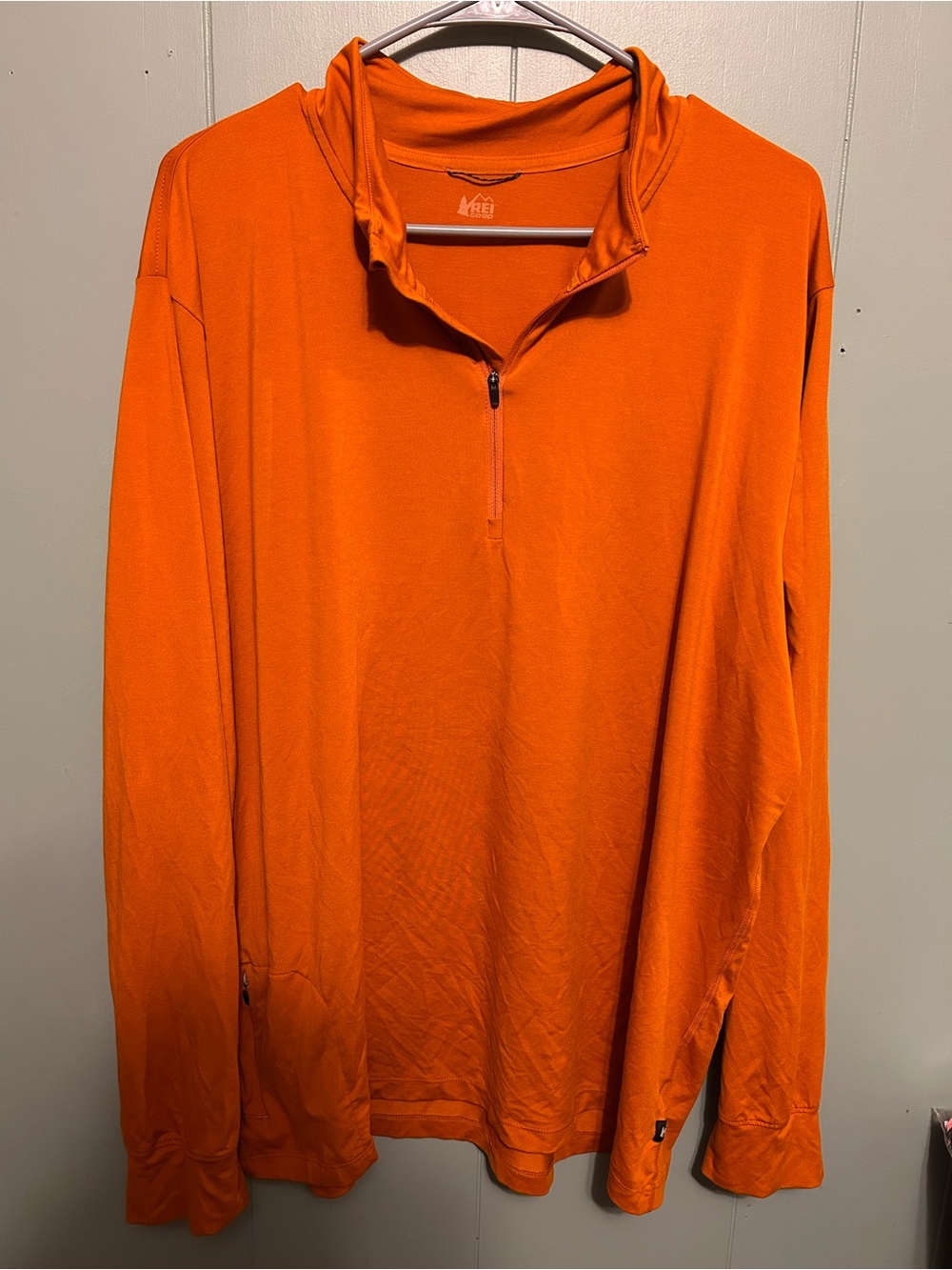 REI Men’s Zip-Up Pullover - Bright Orange